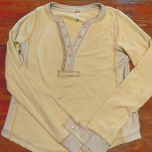 Free people lime green thermal shirt M